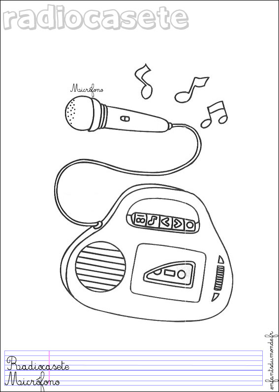 coloriage radio cassette 1